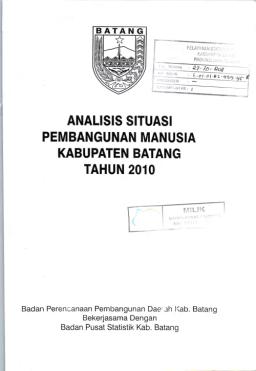 Analysis Of The Quality Of Human Development In Batang Regency 2010